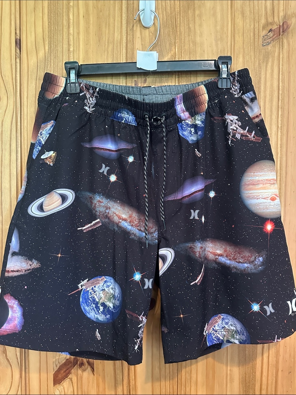Hurley Black Space Print Swim Trunks